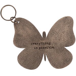 Butterfly Quote Leather Keychain