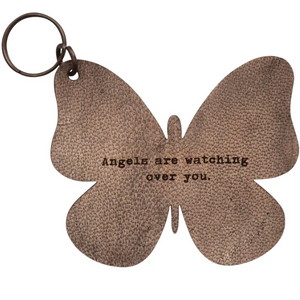 Butterfly Quote Leather Keychain