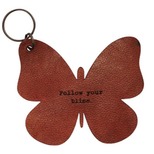 Load image into Gallery viewer, Butterfly Quote Leather Keychain
