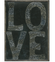 Load image into Gallery viewer, L-O-V-E Wooden Art Print in Grey Wood Frame
