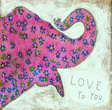 Load image into Gallery viewer, Pink Elephant Love To You Wood Art Print,  12x12
