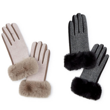 Load image into Gallery viewer, Herringbone Gloves (Black/Grey, Taupe/Cream)
