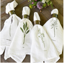 Load image into Gallery viewer, Garden Herbs Napkins, Set of 4
