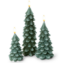 Load image into Gallery viewer, Snowy Flameless Candle Trees (Set of 3)
