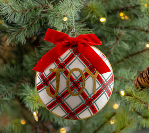 Plaid Joy Ball Ornament