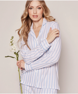 Pima Pajama Set, Periwinkle Stripe