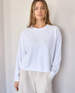 Long Sleeve Boxy T-Shirt,  White