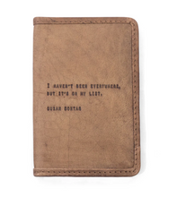 Load image into Gallery viewer, Leather Passport Holder with Quote (3 Styles)
