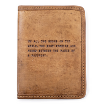 Load image into Gallery viewer, Leather Passport Holder with Quote (3 Styles)
