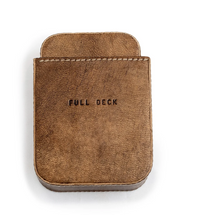 Load image into Gallery viewer, Brown Leather Card Case with Playing Cards
