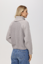 Load image into Gallery viewer, McKenzie Sweater with Removable Turtleneck Collar (Taupe, Sea Salt)
