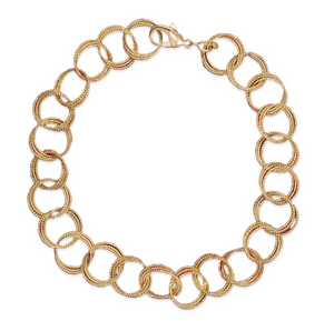 Cristina V Etched Circle Chain Necklace