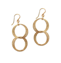 Load image into Gallery viewer, Cristina V Etched Circle Chain Earrings
