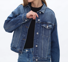 Load image into Gallery viewer, Bayeas Oversized Drop Shoulder Denim Jacket, Indigo
