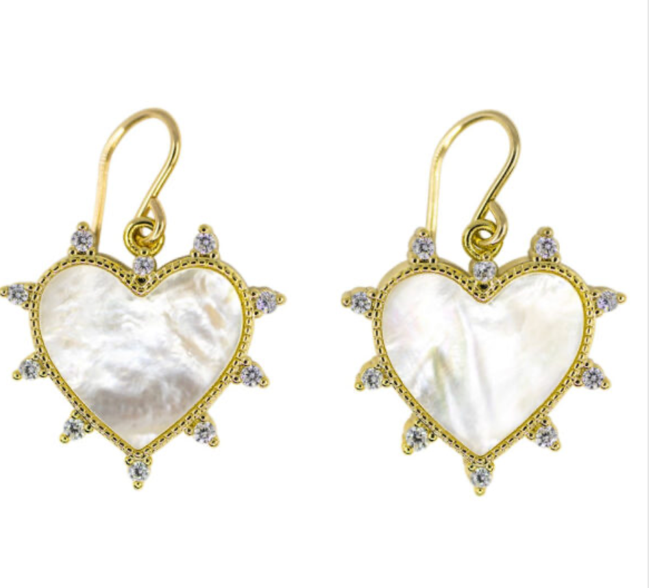 Cristina V Mother Of Pearl Heart Earrings