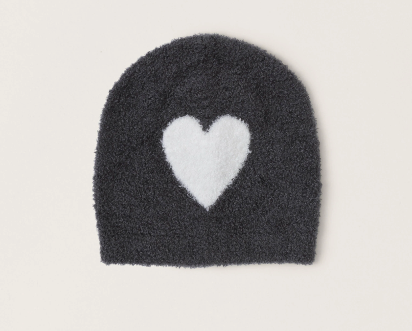 Barefoot Dreams CozyChic Lite Infant Heart Beanie (Carbon 