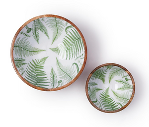 Fern Handcrafted Wood Bowls, 2 Sizes