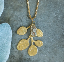 Load image into Gallery viewer, Emilie Shapiro Eucalyptus Long Pendant Necklace
