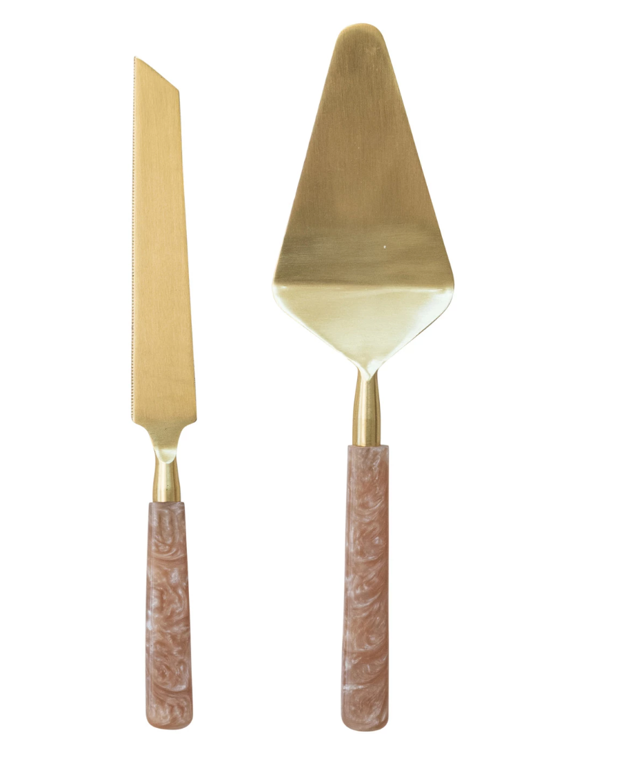 Marbled Handle Cake Servers