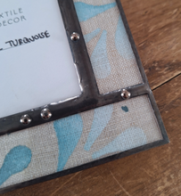 Load image into Gallery viewer, Hand Blocked Linen Indigo Frame (2 Sizes)
