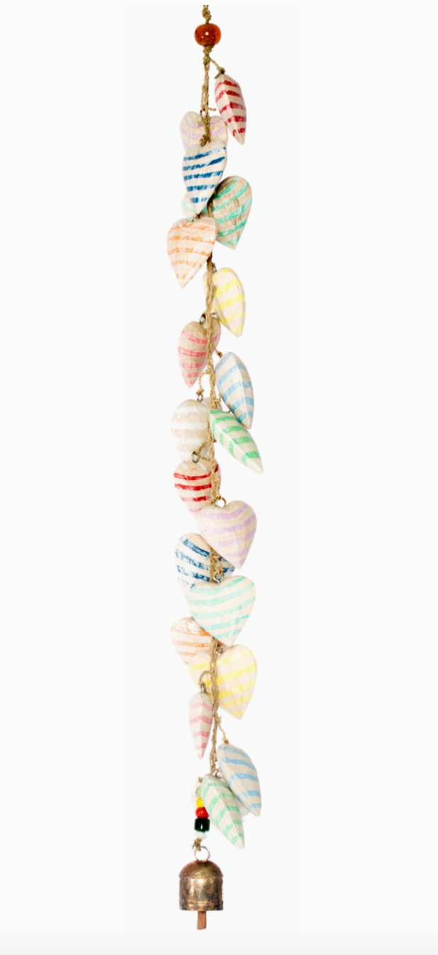 Rainbow Heart Long Wind Chime