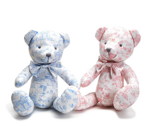 Toile Teddy Bear (Pink, Blue)