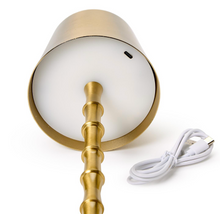Load image into Gallery viewer, Cordless Bamboo Table Lamp,  Gold or White
