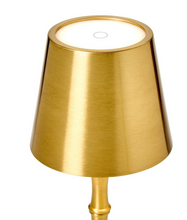 Load image into Gallery viewer, Cordless Bamboo Table Lamp,  Gold or White
