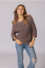 Load image into Gallery viewer, Wooden Ships Knits Tara 3/4 Sleeve Cotton Crew Sweater
