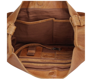 Lyons Tote Bag (Black, Cognac)