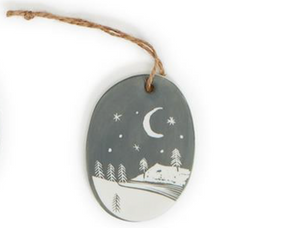 Oval Porcelain Quote Ornament  (10 Styles)