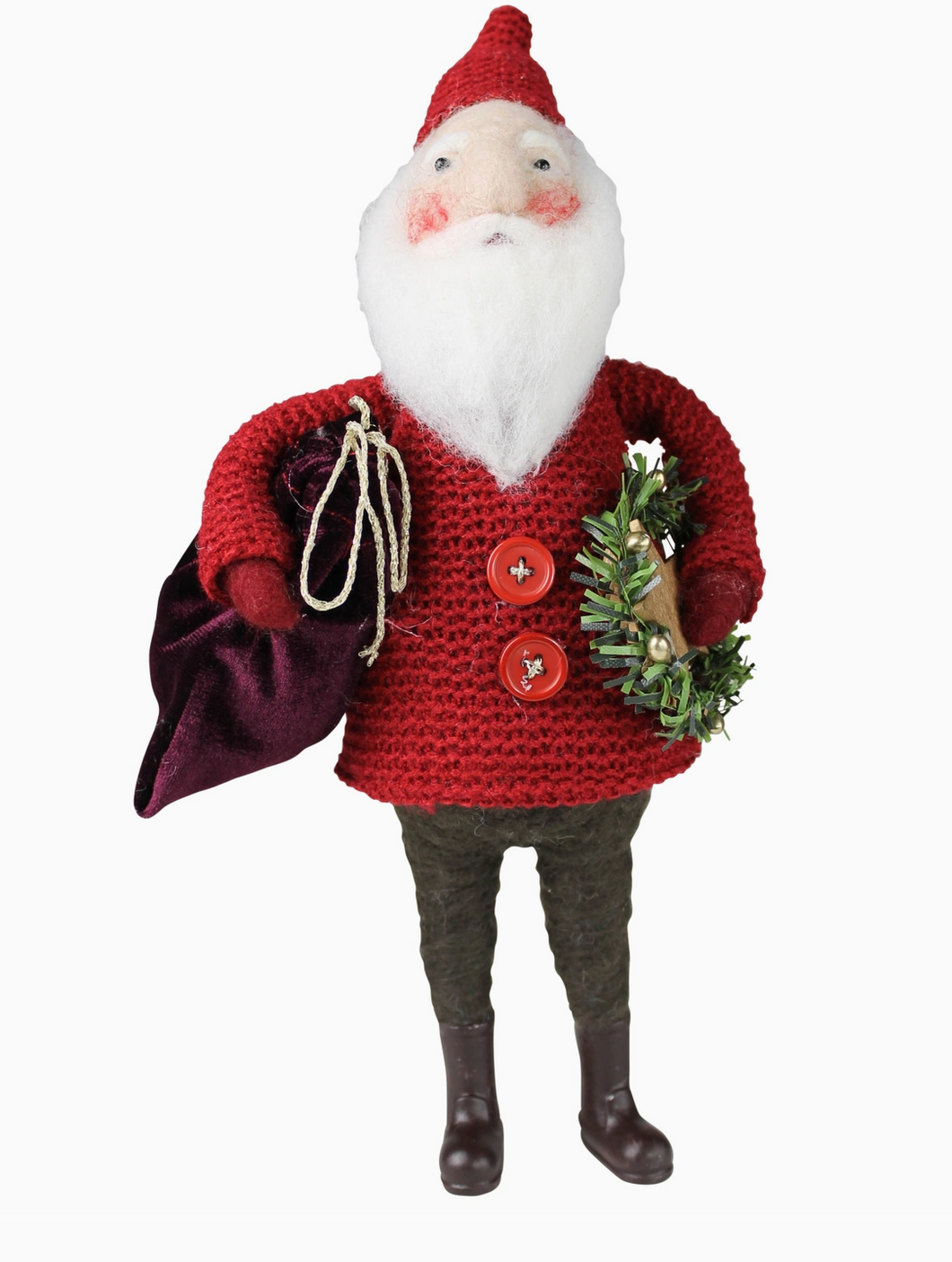 Felt Santa with Bag and Wreath