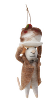 Load image into Gallery viewer, Wool Felt Mouse With Cake Ornament (2 Styles)
