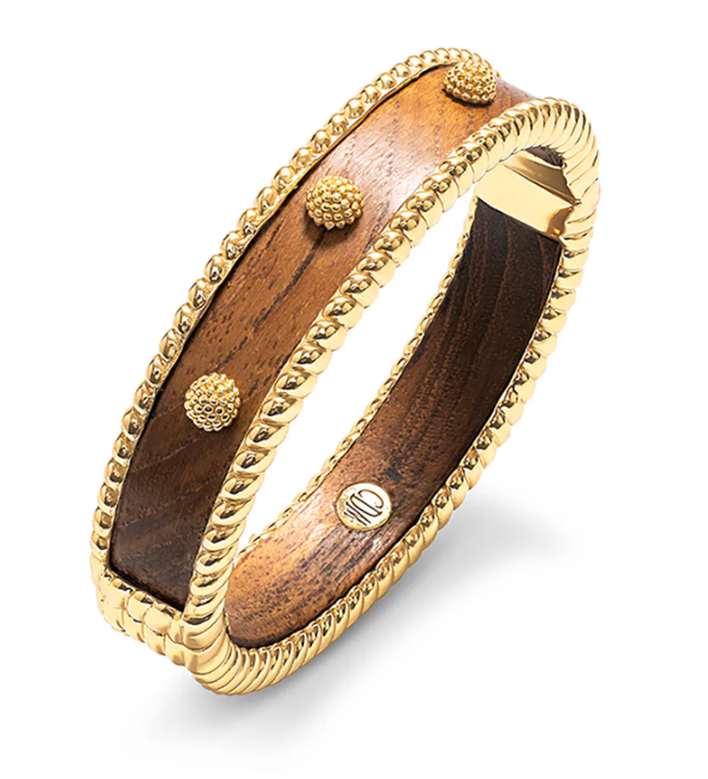 Capucine de Wulf Berry Hinged Small Bangle, Teak
