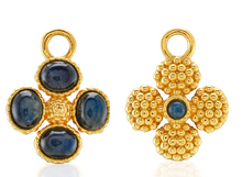 Load image into Gallery viewer, Capucine de Wulf Berry Clover Hoop Earrings, Labradorite
