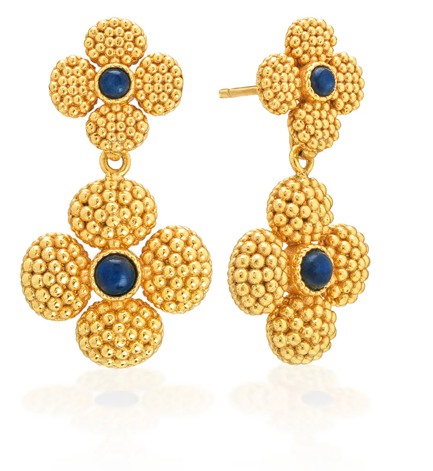Capucine de Wulf Berry Clover Convertible Duo Earrings, Labradorite