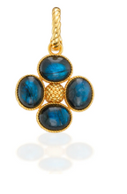 Load image into Gallery viewer, Berry Clover Double Sided Pendant, Labradorite
