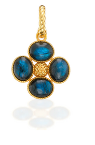 Berry Clover Double Sided Pendant, Labradorite