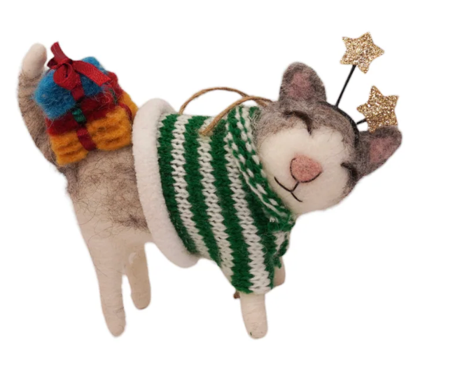 Felt Cat Ornaments (5 Styles)