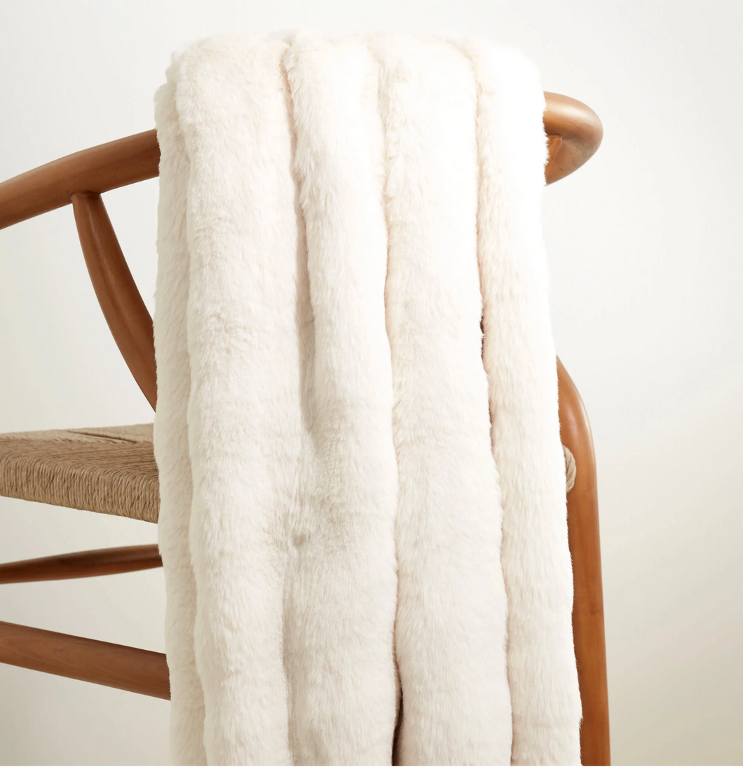 Fab Faux Fur Throw (Ivory, Sand, Dusk)