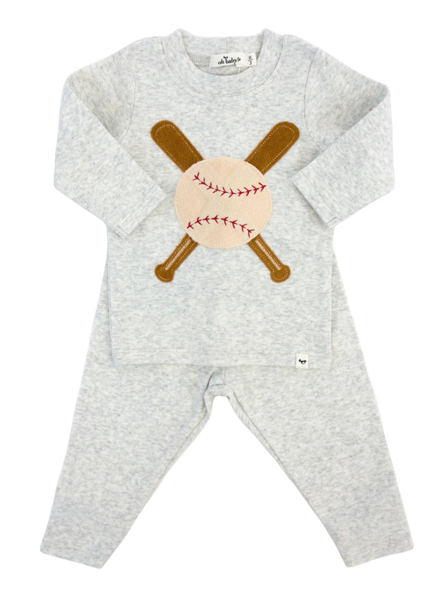 Vintage Baseball Two Piece Baby Outfit