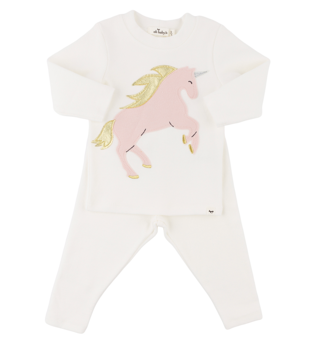Dancing Unicorn Two Piece Baby Outfit