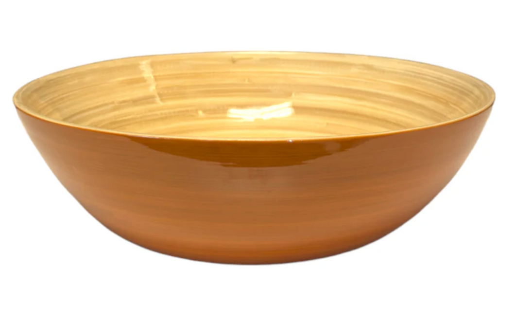 Bamboo Party Bowl (Caramel, Red, Dark Green)