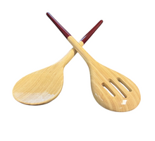 Load image into Gallery viewer, Bamboo Refined Salad Servers (5 Colors)

