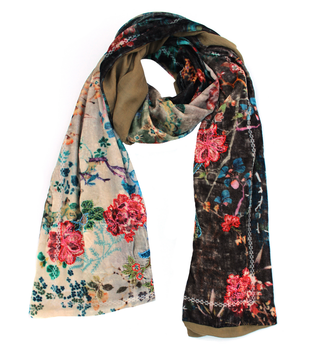 Enchanted Garden Velvet Scarf (3 Colors)