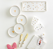 Load image into Gallery viewer, Gold Hearts Appetizer Plates - Set of 4
