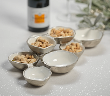 Load image into Gallery viewer, Small Cluster Serving Bowls With White Interior (Silver or Gold)
