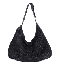 Load image into Gallery viewer, Stella Woven Leather Hobo Bag (Brown, Black)
