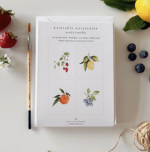 Load image into Gallery viewer, Fruit Paintable Notecards, Set of 8
