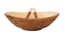 Load image into Gallery viewer, Large Montauk Mango Wood Enamel Bowl + Servers
